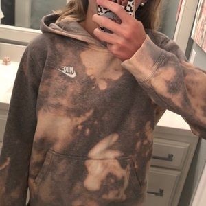 Gray Nike hand bleached hoodie
